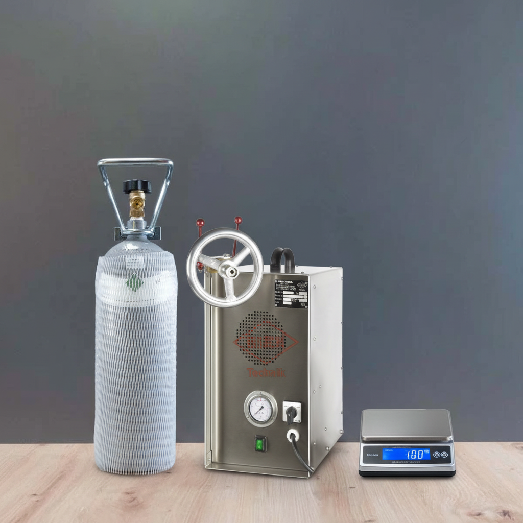 CO2-Flasche mit Befüllmaschine