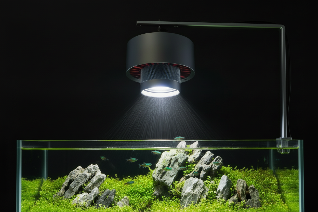 LEDstar Tyndall Hero Image mit Microdevario kubotai im Wasser