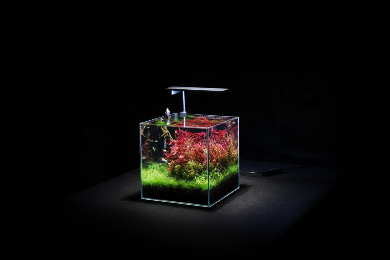 WRGB-LED-Beleuchtung - Kleineres zentriertes Aquarium